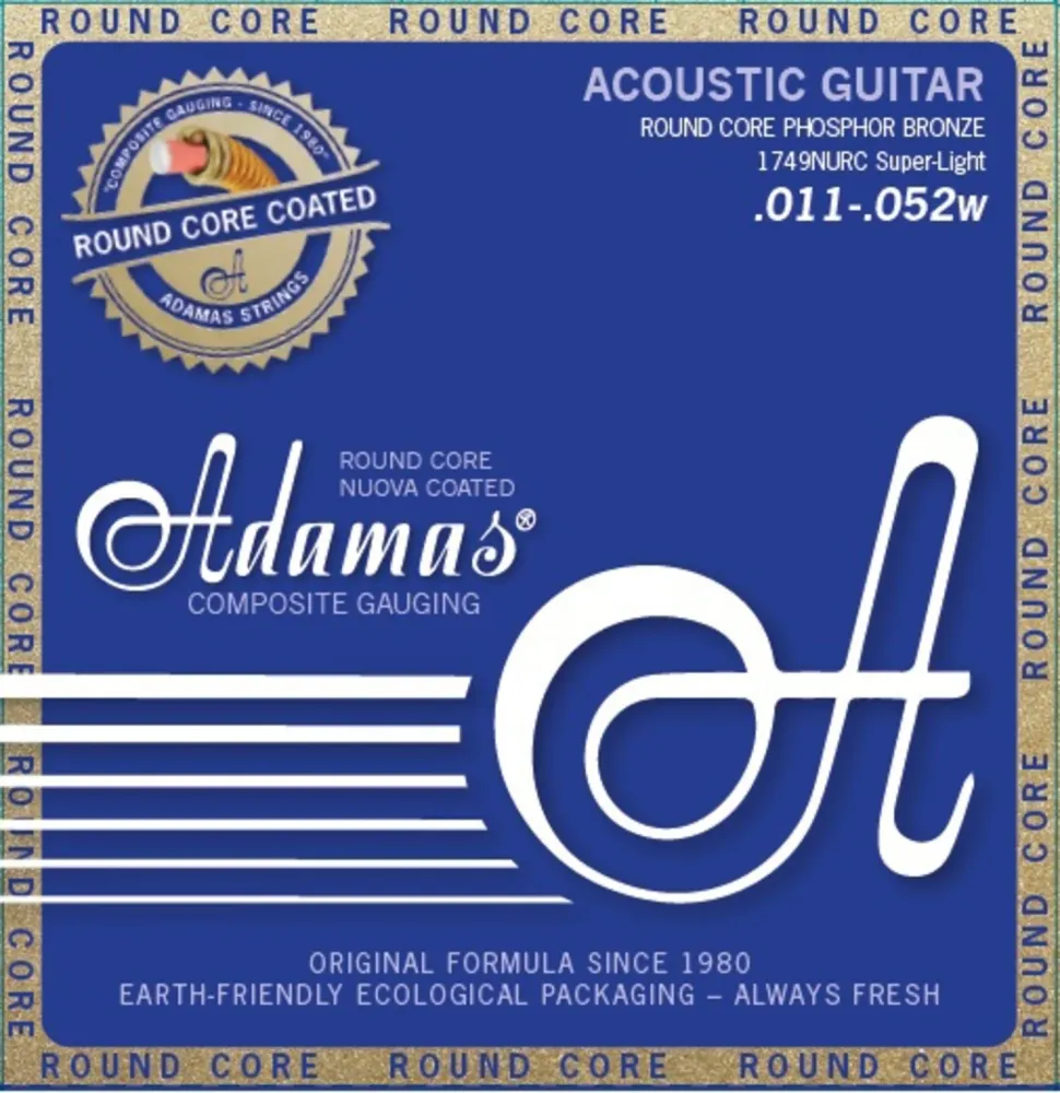 Adamas Strings Acoustic Guitar Nuova Phosphor Bronze coated round core - Super Light .011-.052 (1749NURC)