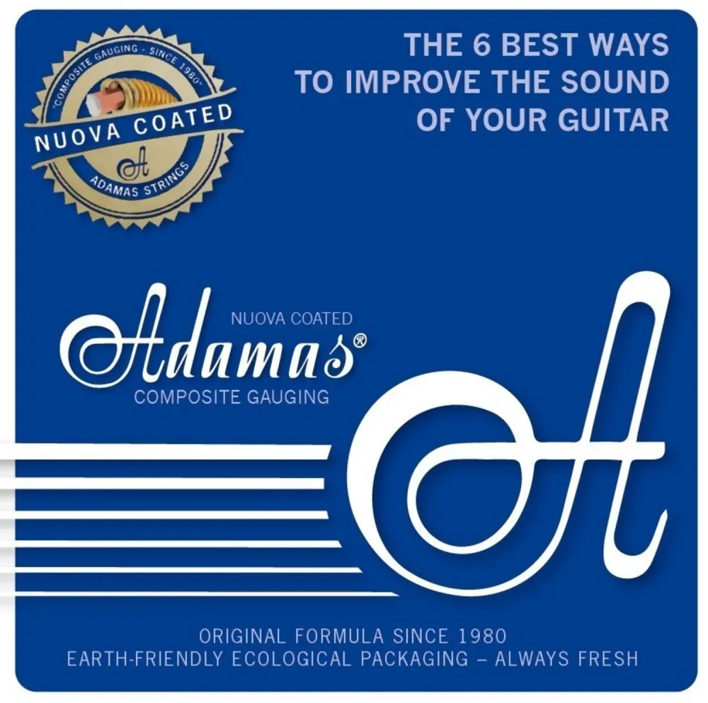 Adamas Strings Acoustic Guitar Nuova phosphor bronze coated set (3) - Set 3 Ex-Light .010 (1717NU-3)