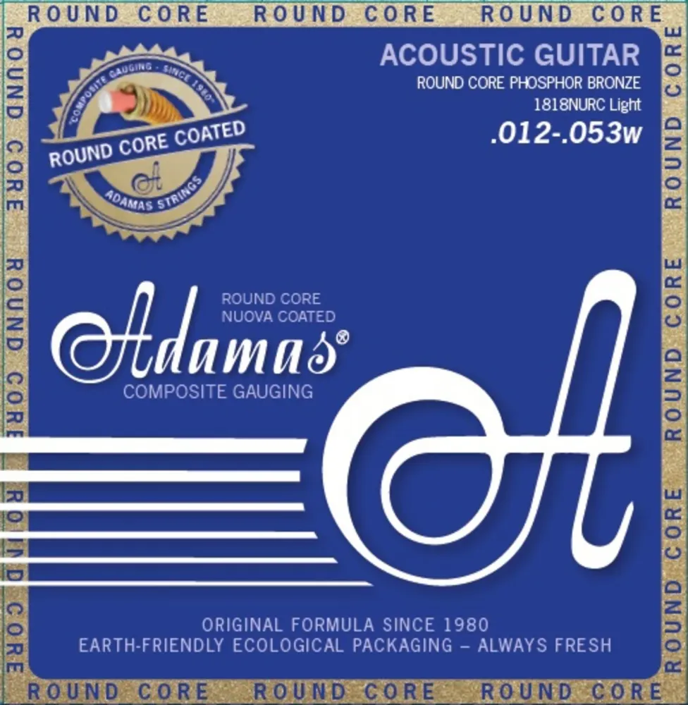 Adamas Strings Acoustic Guitar Nuova Phosphor Bronze coated round core - Light .012-.053 (1818NURC)