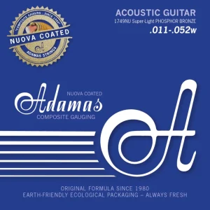 Adamas Strings Acoustic Guitar Nuova phosphor bronze coated - Super-Light .011-.052 (1749NU)