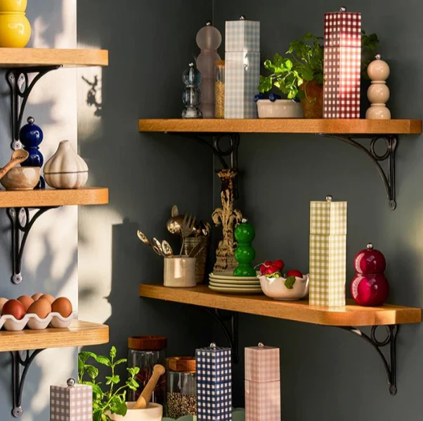 Navy Gingham Salt & Pepper Mill