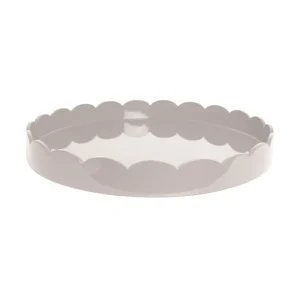 Scalloped Round Large Tray Beige