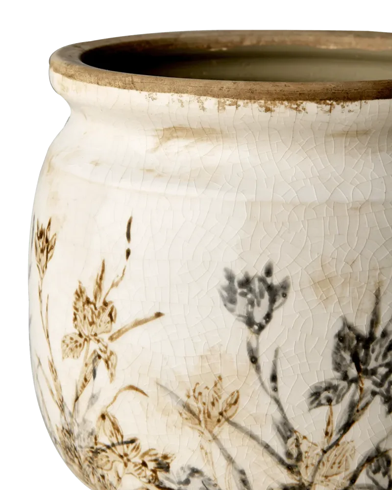 Tuva potte, hvit/lilla/beige