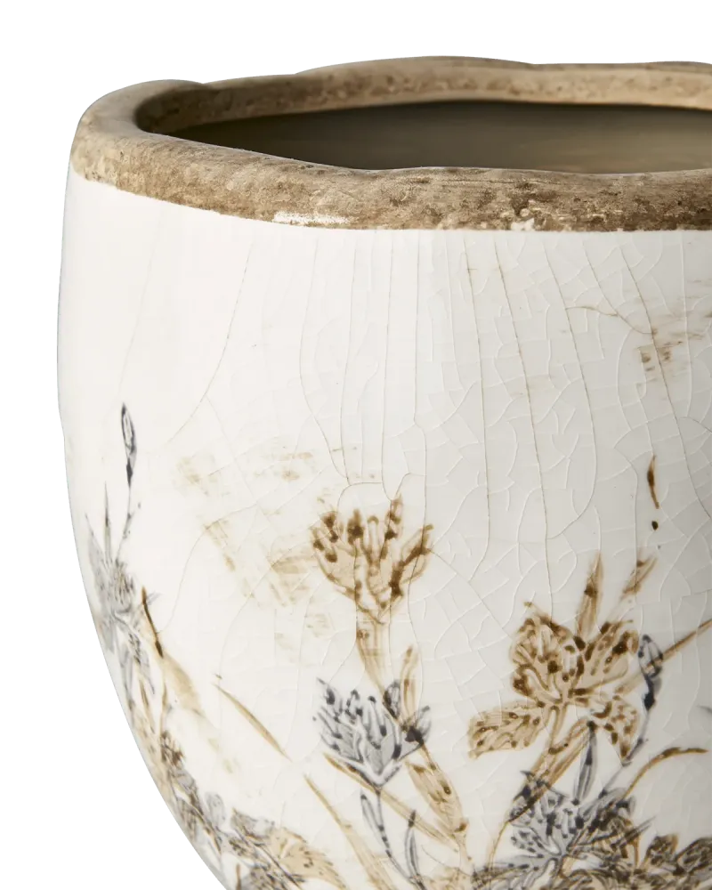 Tuva potte, hvit/lilla/beige