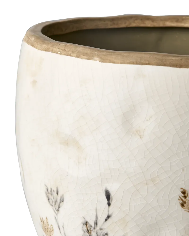 Tuva potte, hvit/lilla/beige