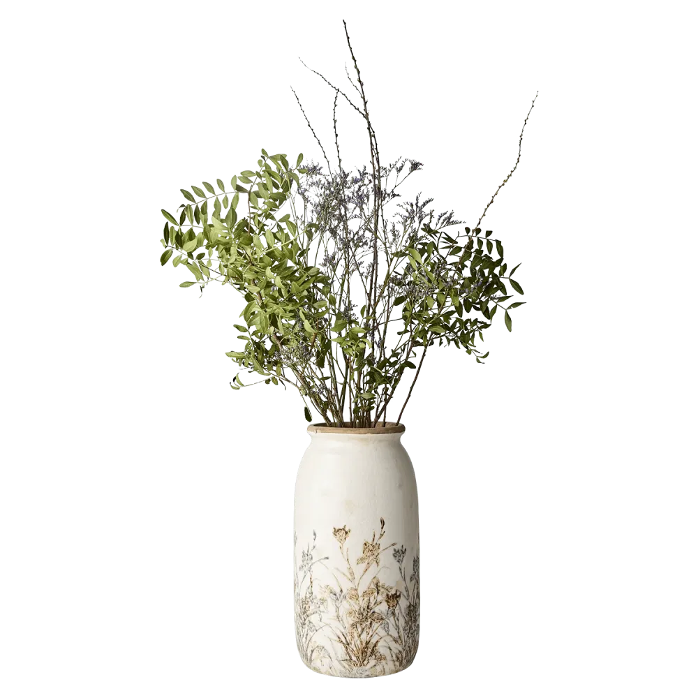Tuva Vase, hvit/lilla/beige