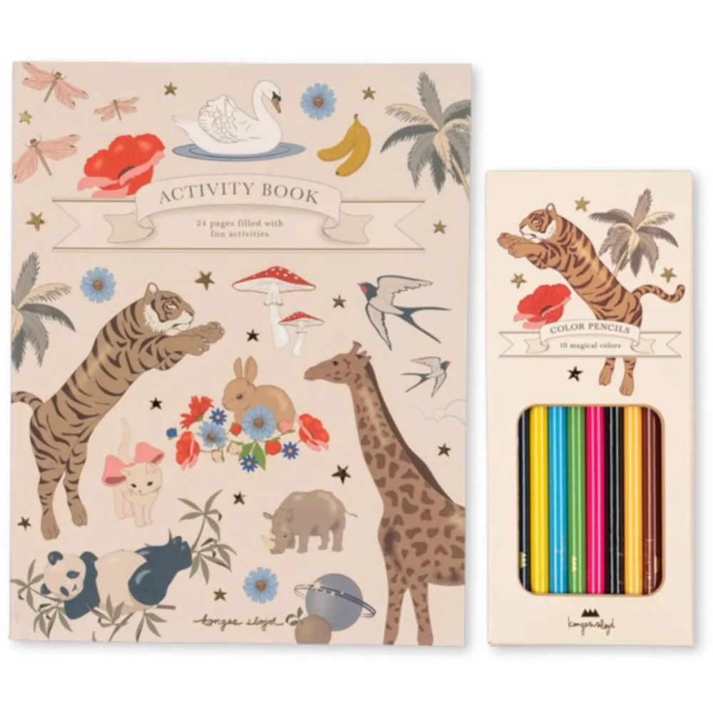 Konges Sløjd Multi Activity Bok Med Colouring Pencils