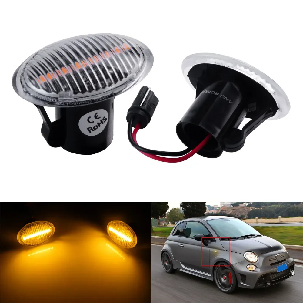 LED Indicator Side Repeater Light Two Pack Ford Ka Clear Lens Amber 1210 SMD LEDs