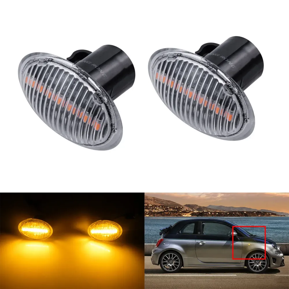 LED Indicator Side Repeater Light Two Pack Ford Ka Clear Lens Amber 1210 SMD LEDs
