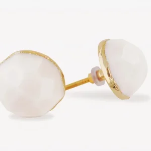 Vakre og eksklusive White Agate Gold Electroplated knotter , 6 pack, 50x50mm