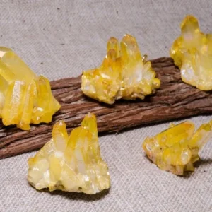 Gul Aura Kvarts Cluster, 100 - 150 gram