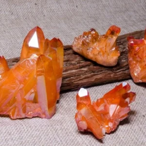 Oransje Aura Kvarts Cluster, 100 - 150 gram