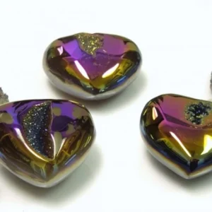 Store ( 55-60mm) Regnbue Titan Druzy Hjerter fra Brasil