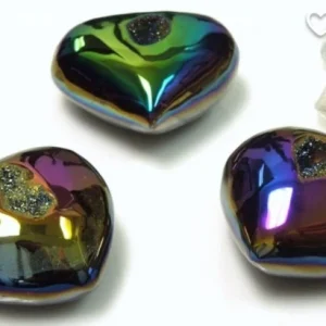 Store ( 55-70mm) Regnbue Titan Druzy Hjerter fra Brasil
