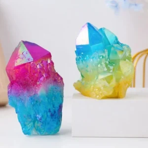 Aura Quartz TÅrnkrystaller mixed color, 6 - 9cm