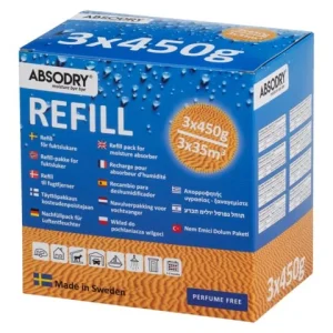 Absodry, Refill 3x450g Uten Parfyme