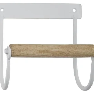 Toalettpapirholder Hvit – m/trerull