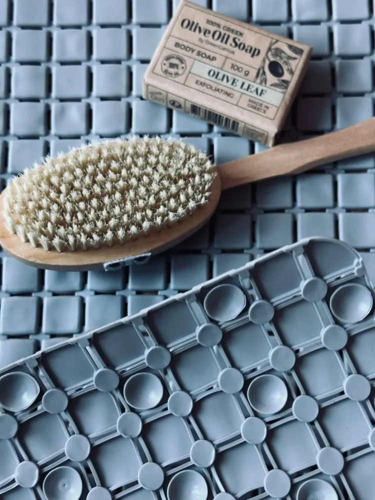 Badematte med sugekopper - Grey
