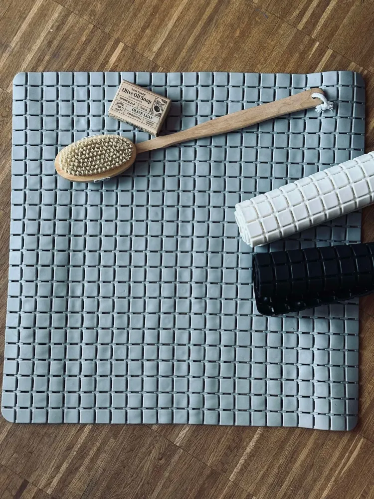 Badematte med sugekopper - Grey