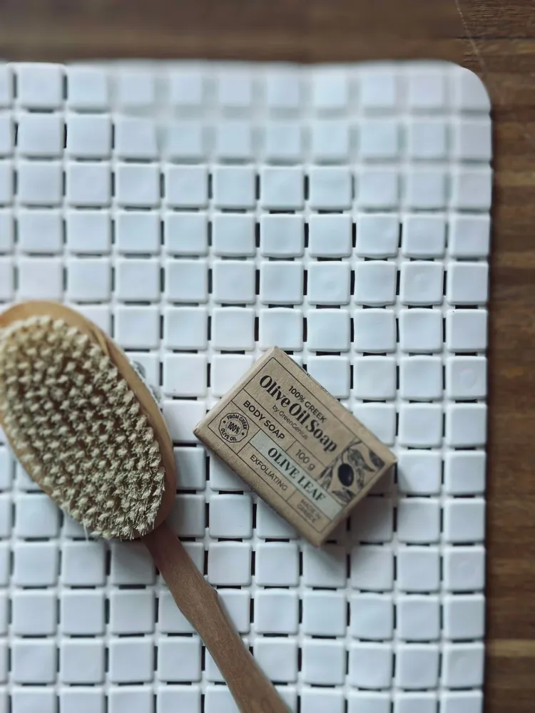 Badematte med sugekopper - White