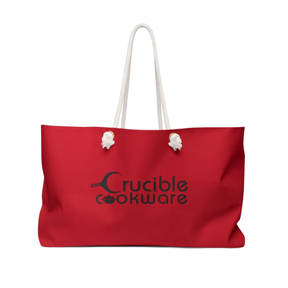 Crucible Cookware Weekender Bag - Stilig rød tote helgeturer, matlagingsentusiaster og daglig bruk
