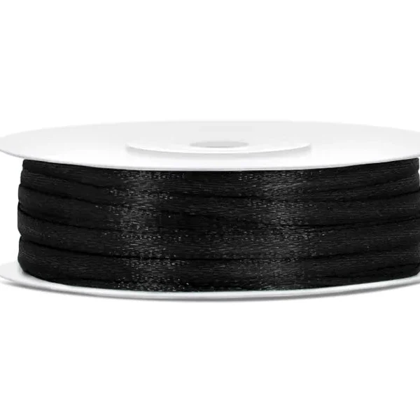 Svart Satengbånd 3mm