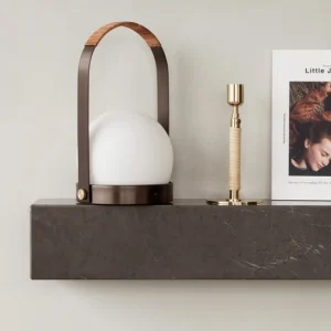 Carrie Table Lamp, leather - Bronzed Brass / Leather