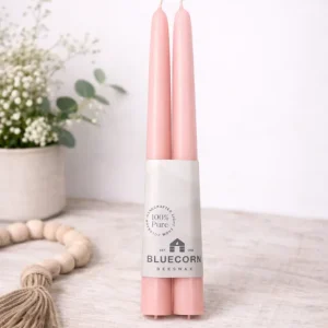Håndlagde bivokslys, dryppfrie – dusty rose / 25 cm