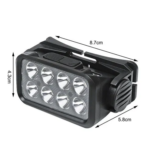 8 LED -hodelykt superlykt utendørs hodelys