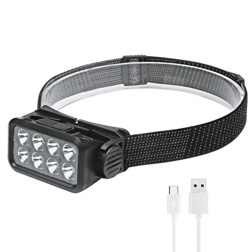 8 LED -hodelykt superlykt utendørs hodelys