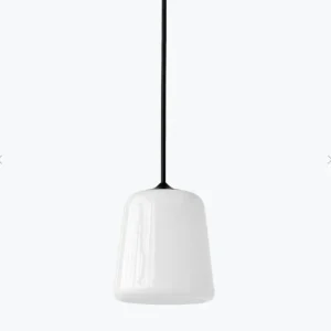Material Pendel White Opal Glass w. Black Fitting