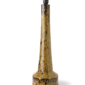 retro stoneware lampefot mustard