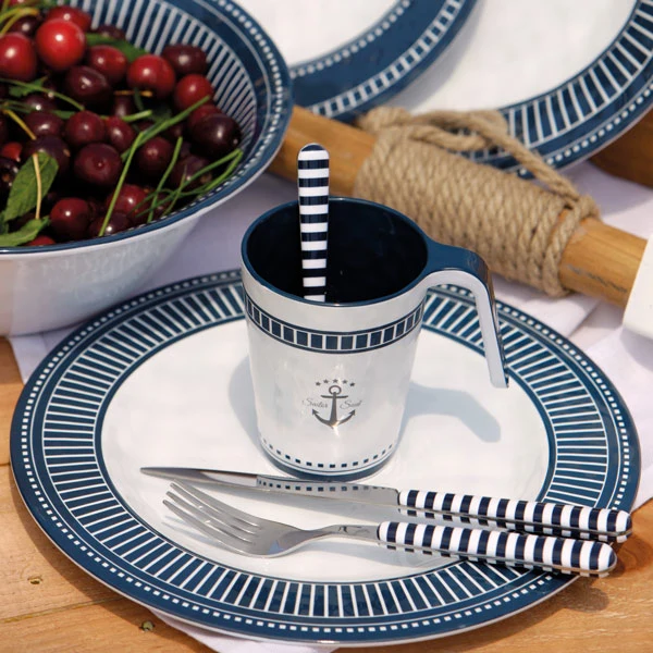 Marine Business, MB Sailor Soul bestikksett 24 deler, rustfritt stål - marineblå/hvit