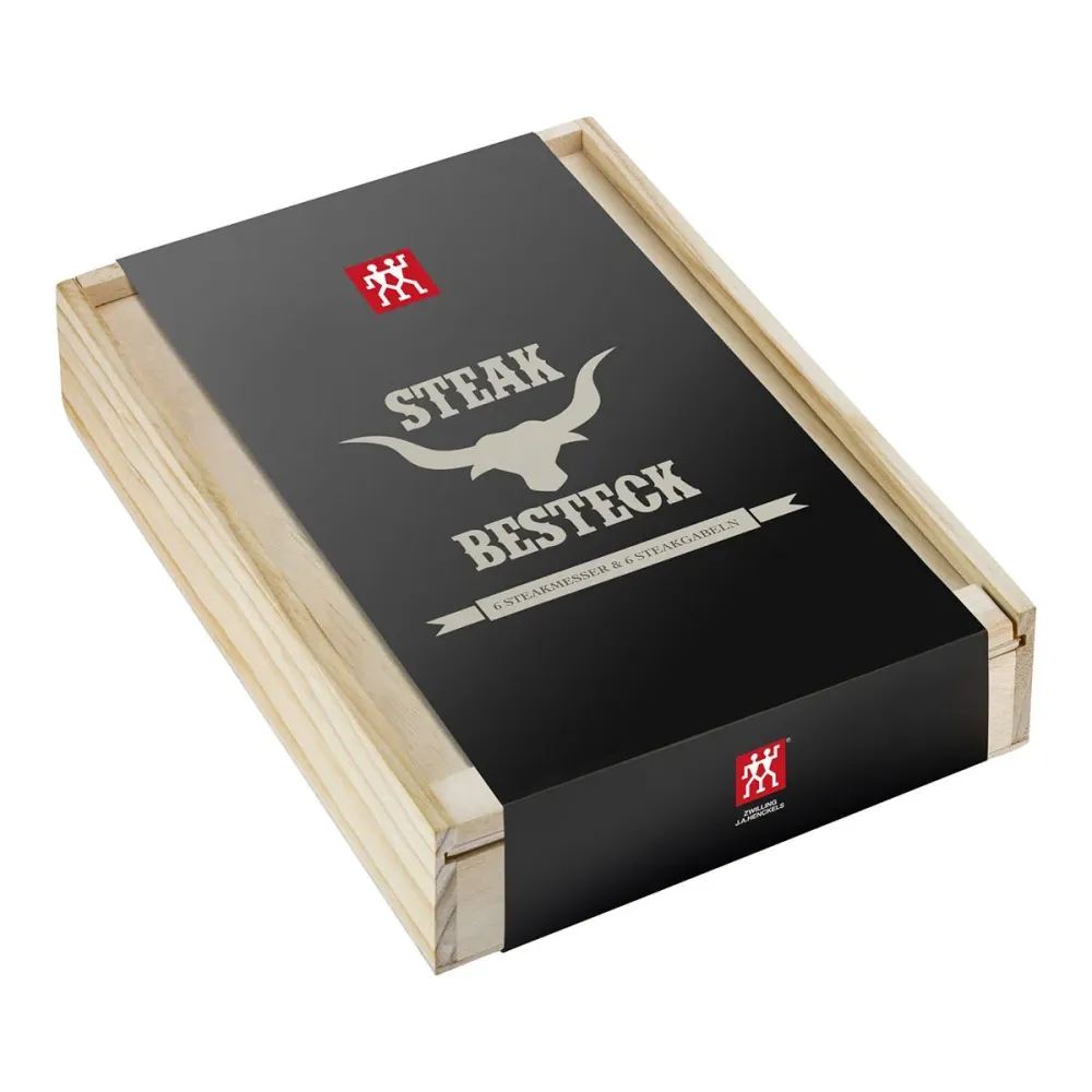 Bestikksett Biffkniver og -gafler, 6 x 2stk, 18/10 stål - ZWILLING MELBOURNE