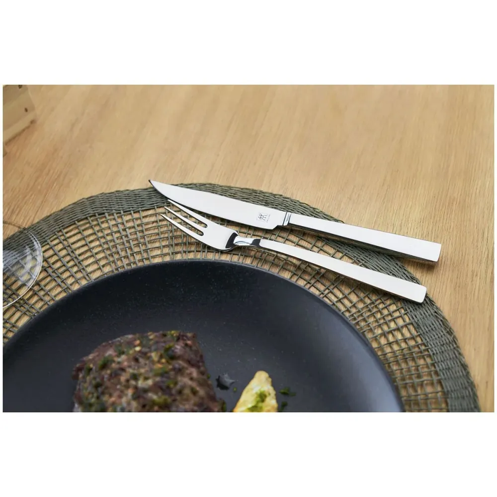 Bestikksett Biffkniver og -gafler, 6 x 2stk, 18/10 stål - ZWILLING BESTIKK