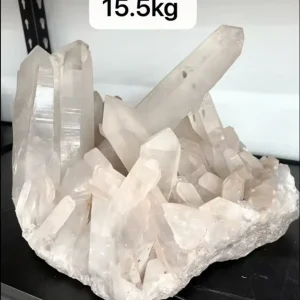 Stort og unikt Brazilian Clear Quartz Cluster, ca. 15kg - W35x24cm