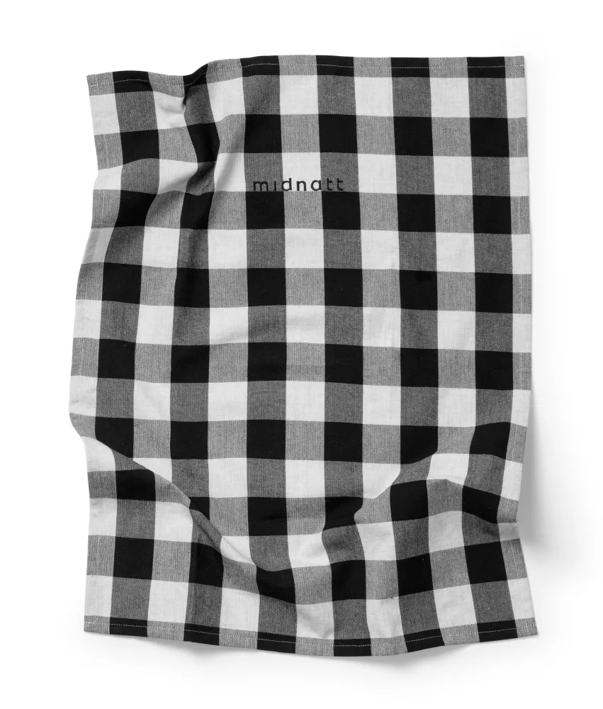 Midnatt Tea Towel Black / White