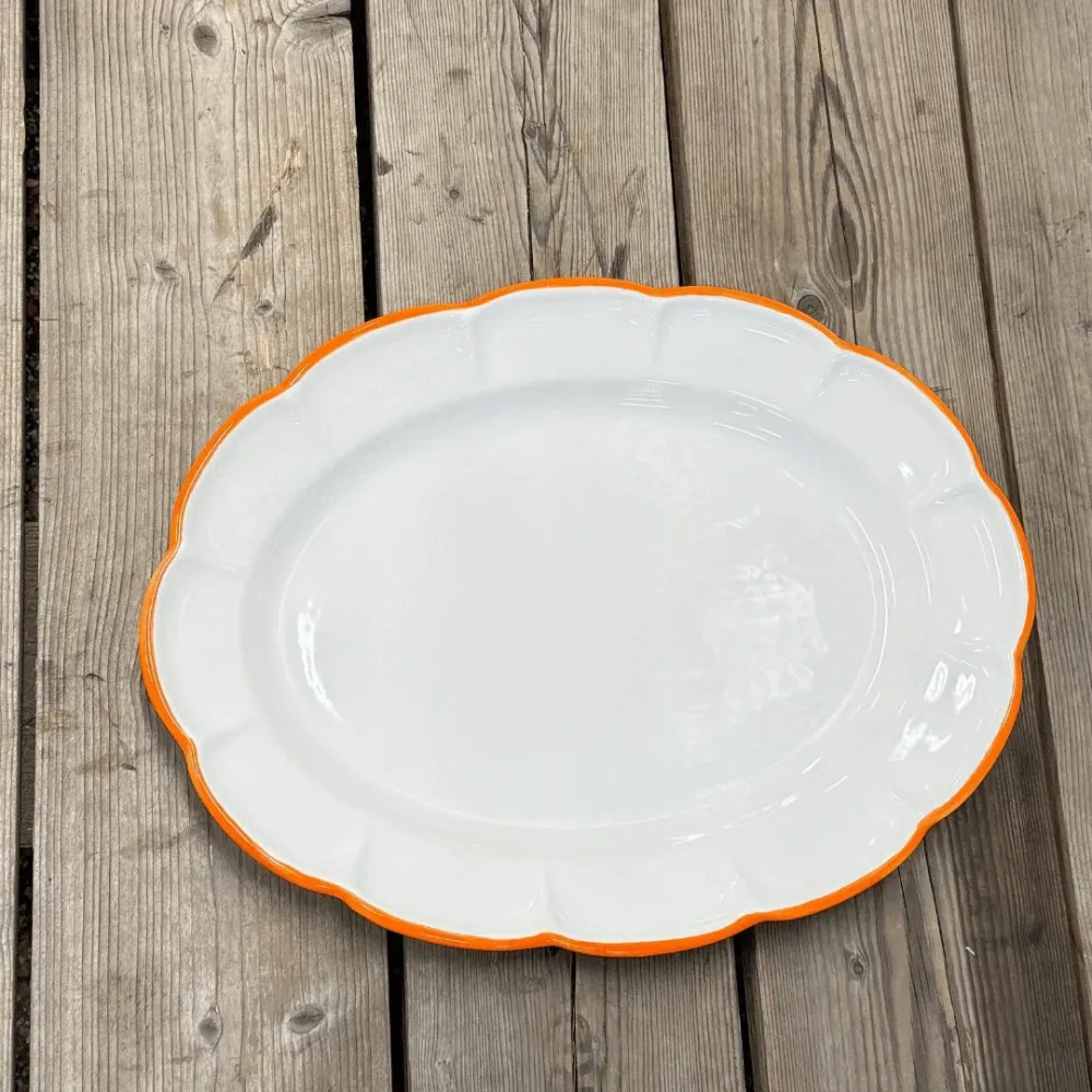 Oval Tray Orange Line