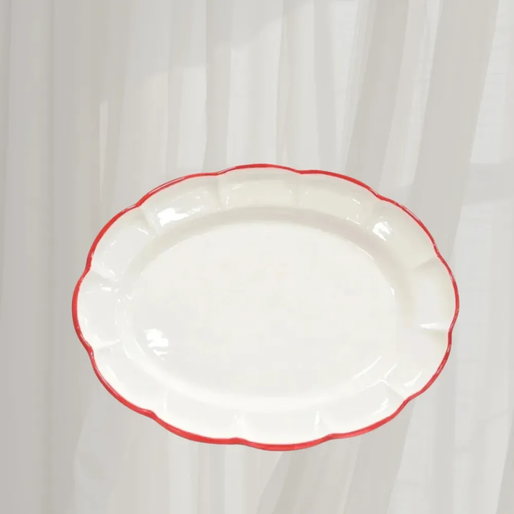 Oval Tray Red Line