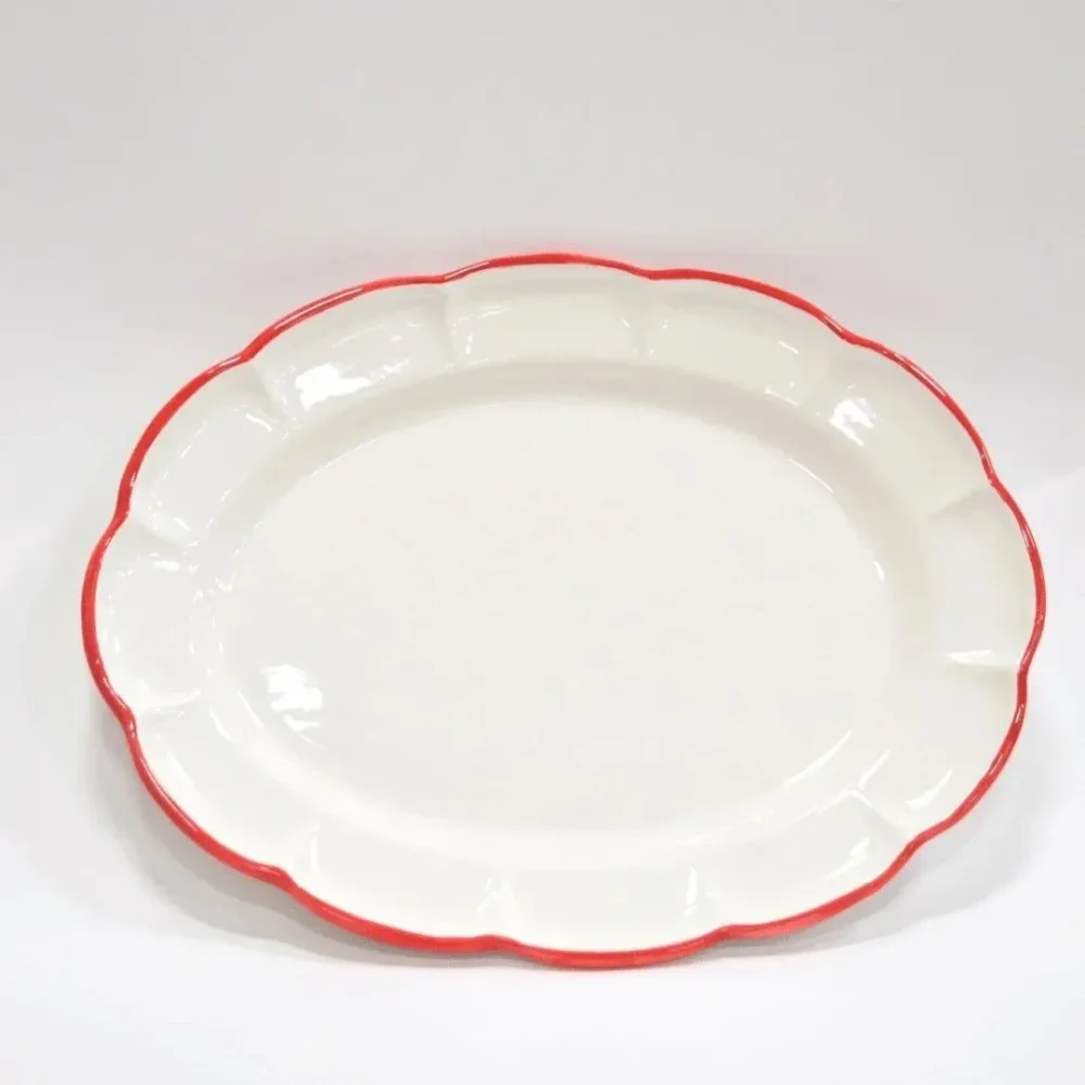 Oval Tray Red Line