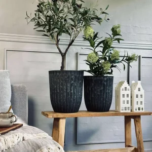 Urtepotter i betong-look - Sett med 2 stk
