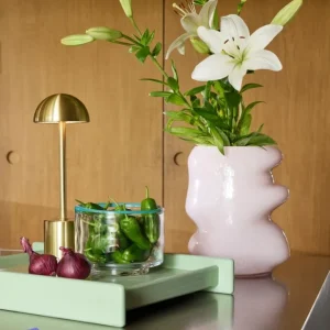Hubsch - Lote Vase - Rosa Glass