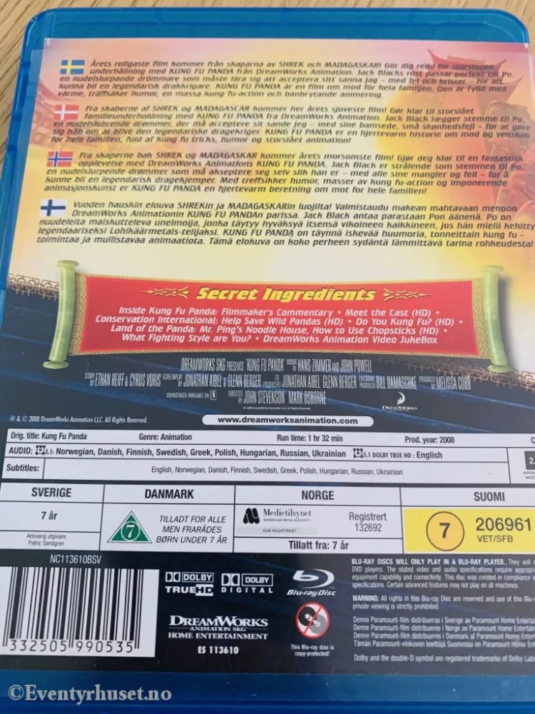 Kung Fu Panda. Blu-Ray.