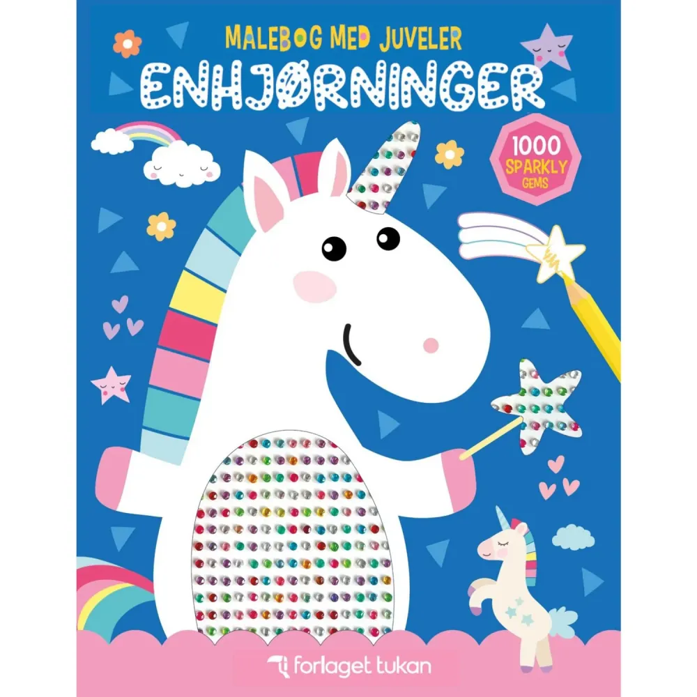 Forlaget Tukan Farge Bok Med Juveler: Enhjørninger
