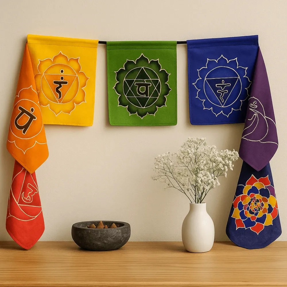 Chakra-flagg 7-pakning 32x23 cm