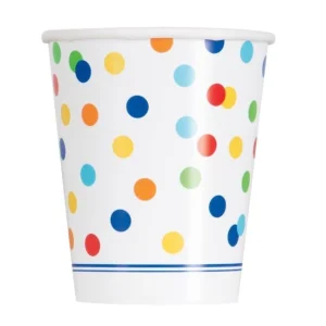 Pappkopper –Regnbue Polka dott-, pk/8