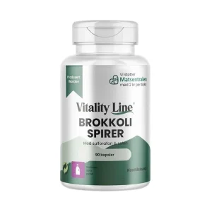 Vitality Line Brokkolispirer 90 kapsler – Med sulforafan og selen immunforsvar og cellebeskyttelse