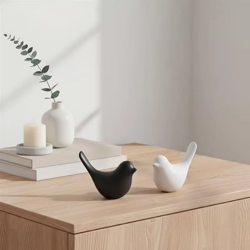 Bird figur hvit medium