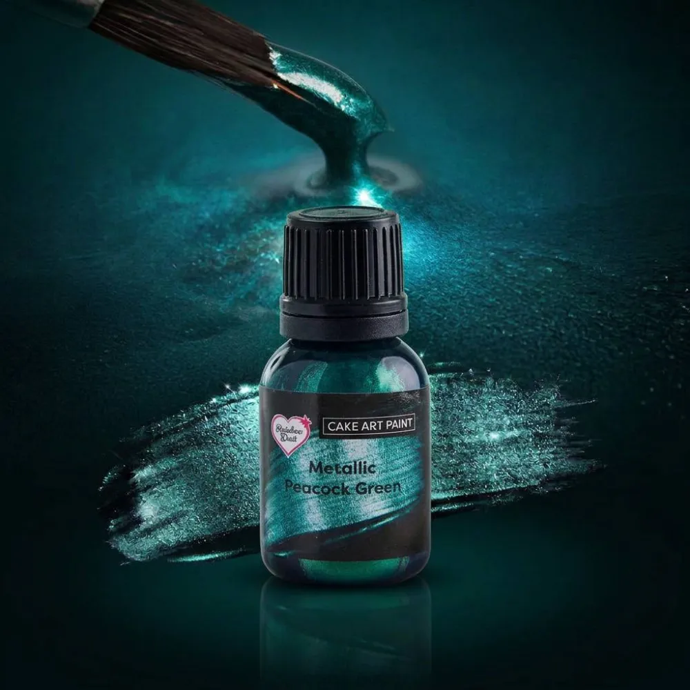 Spiselig maling -Metallic Peacock Green- 25ml