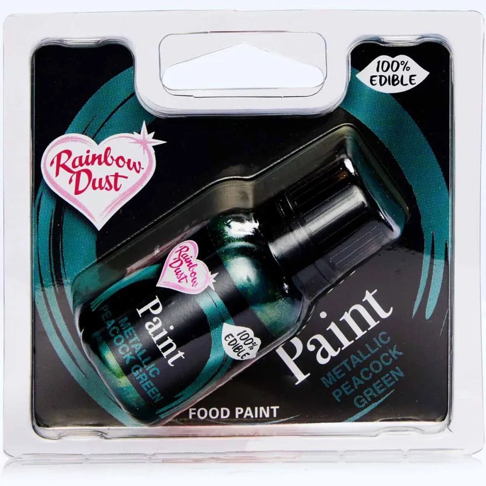 Spiselig maling -Metallic Peacock Green- 25ml
